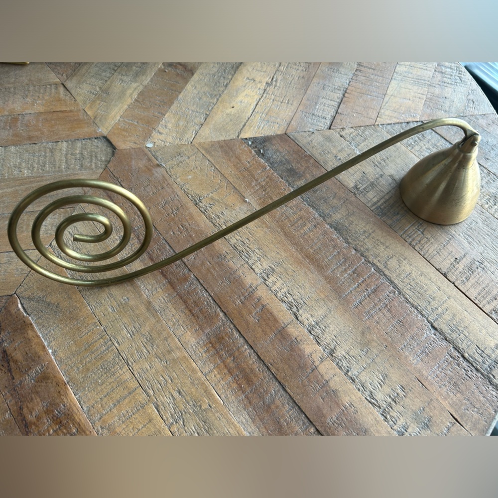 Vintage large whimsical brass candle snuffer